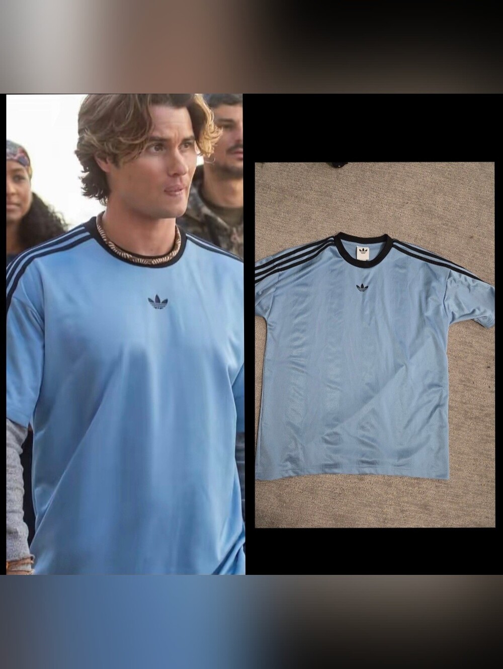 John B Outer Banks Netflix Blue Adidas Shirt